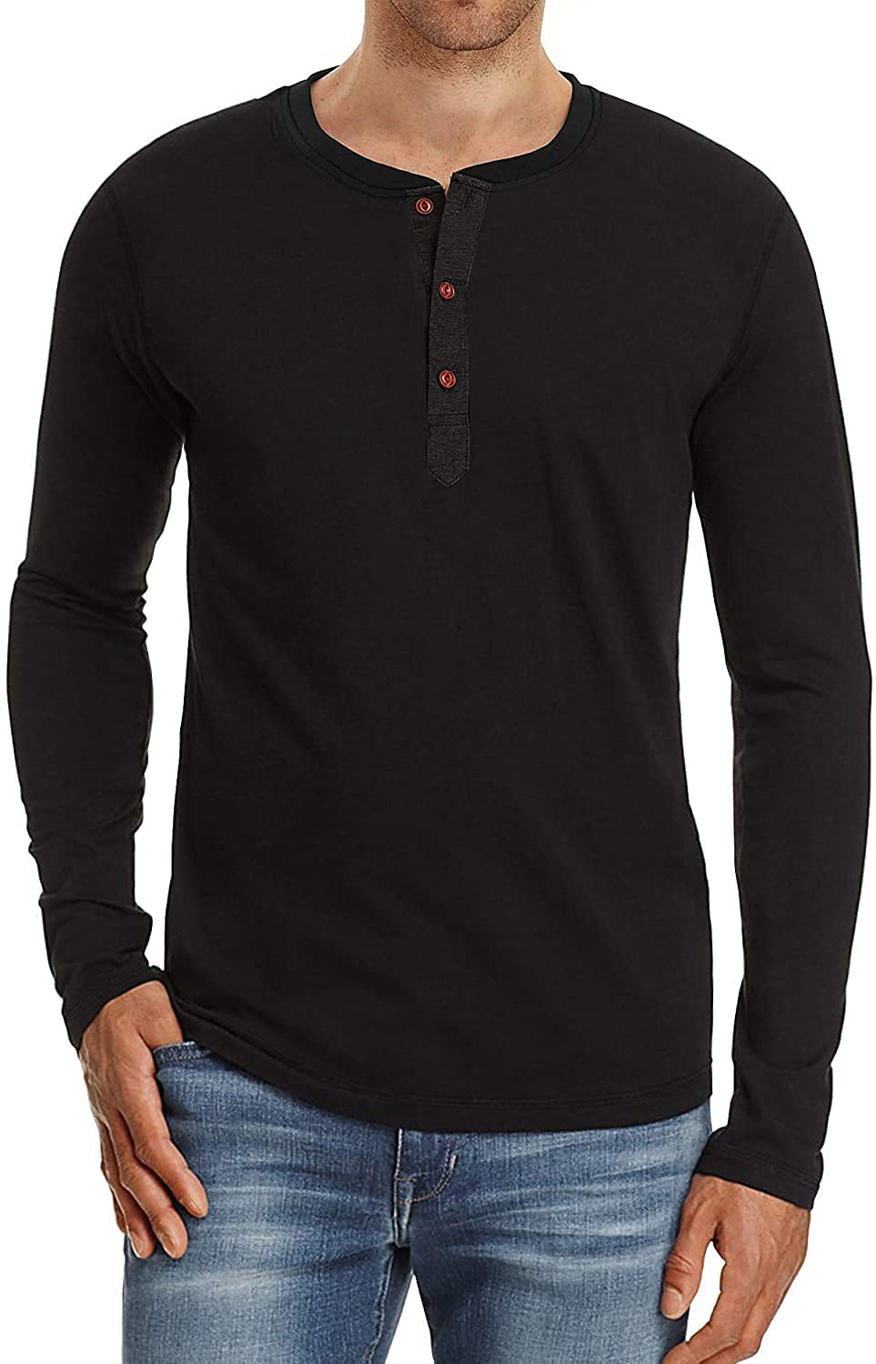 Sailwind Henley Camiseta Hombre De Algodón Clásico De Manga Larga Casual Camiseta Algodon para Hombres