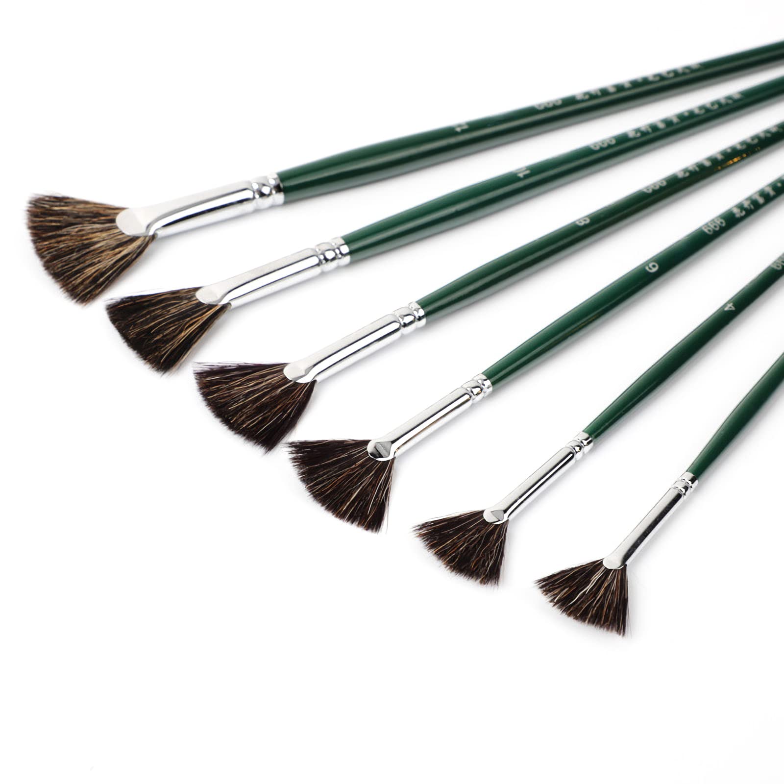 Buy Kolinsky Fan Paint Brushes for Acrylic & Oil or Watercolour