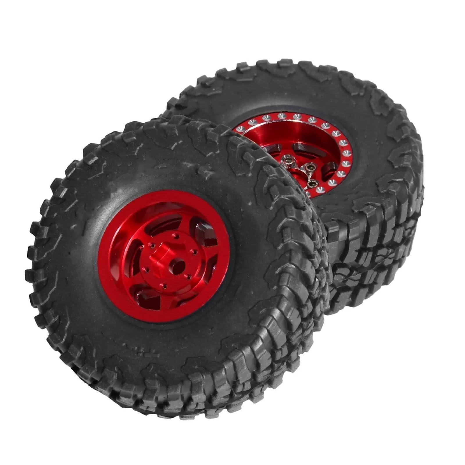 Neumático RC Compatible con TRX4M SCX24 AX24 FCX24 1/18 1/24 RC Crawler Car Upgrade Parts Accesorios 4 Piezas 57 Mm 1.0 "Juego De Ruedas De Metal Beadlock