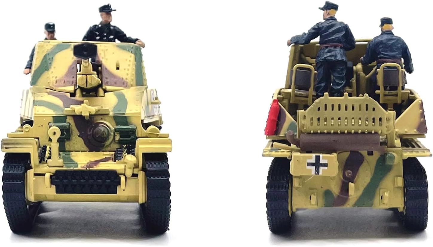 1:72 WWII German Sd. Kfz.139 Marder III Tank Model with 2*Soldiers Alloy Fighting Tank Vehicle Miniature for Enthusiasts