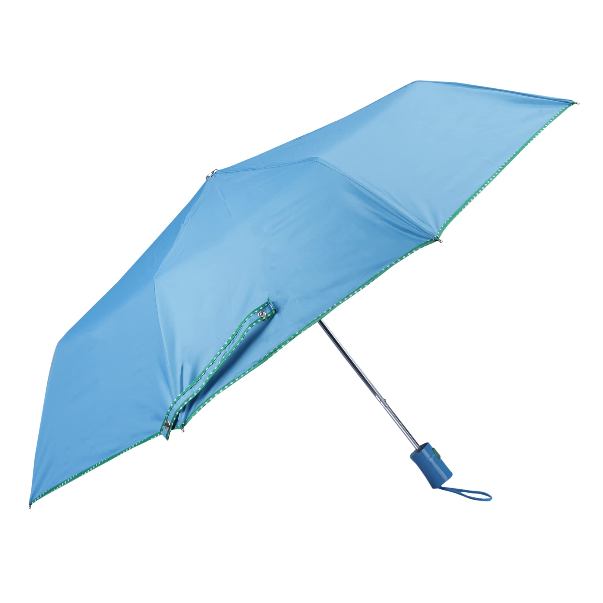Umbrella Monochrome Series 3 Fold Auto Open Waterproof Water Repellent 190 T Polyester Double Coated Silver Lined Dotted Border Umbrellas For Men and Women-image-35