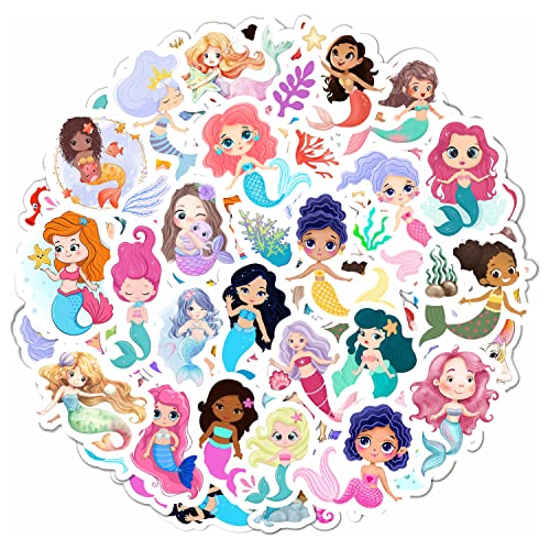 Mermaid Stickers for Girls, Mermaid Decals for Laptop, Cups, Water Bottles, Gifts for Women & Men