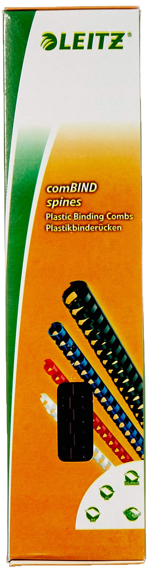 Genie CB 850 Spiralbindegerät (bis 350 Blatt, DIN A4, Inkl. 75-teiligem Starterset) silber/schwarz & Leitz 35042 Plastikbinderücken, A4, Kunststoff, 10 mm, 65 Blatt, 100 Stück, schwarz