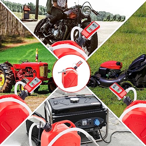 Auto Fuel Transfer Pump With Auto-Stop Sensor & Leak Protection, 2/4 Aa Battery Power Modes, With Adapter For 3 Size Gasoline Tank, 51" Hose, Portable Liquid Pump For Gasoline, Diesel, Oil, Etc. #TOP6