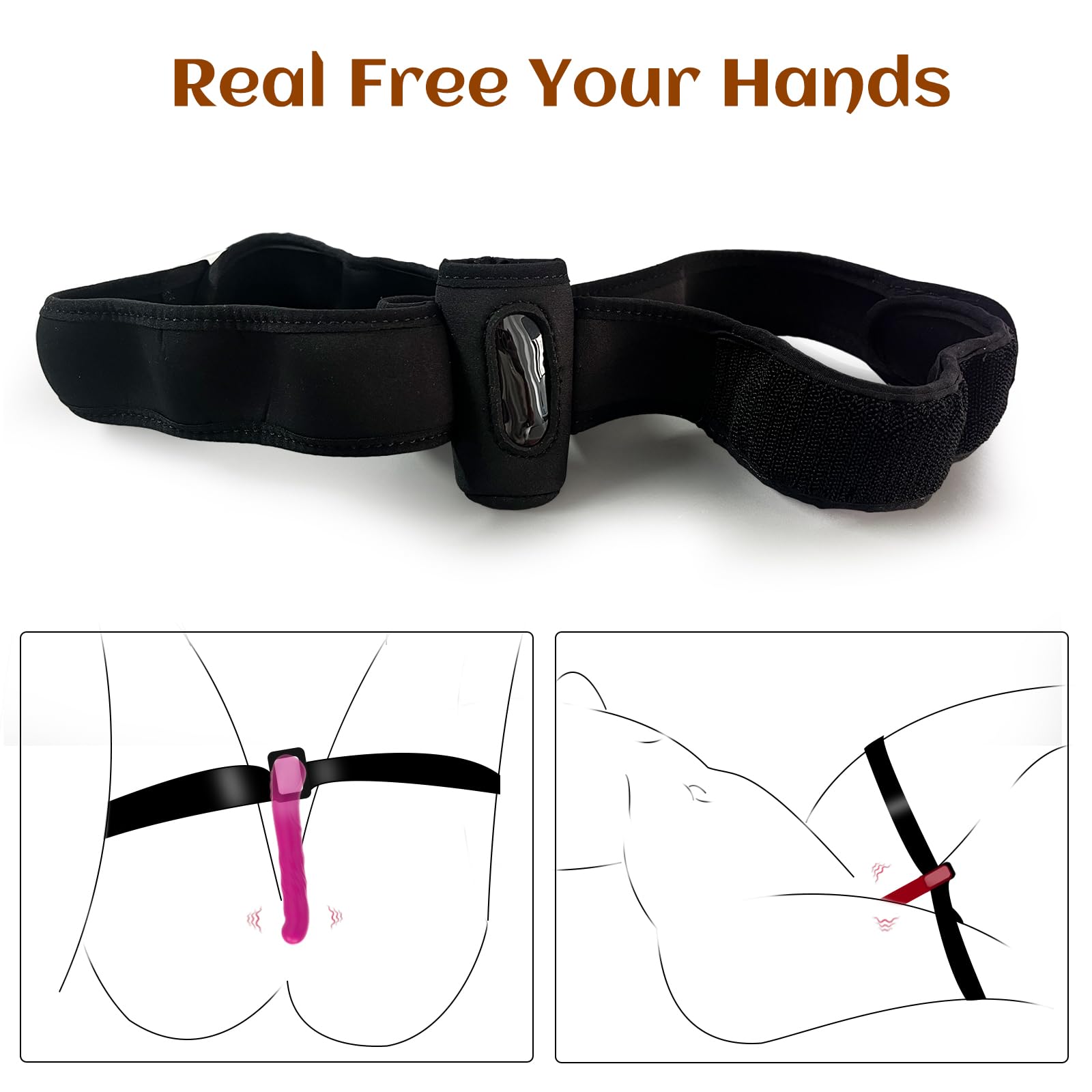 Sex Toy Restraint Leg Strap for Women, Vibrator Elasticity Bondage Forced Strap for Hands-Free Play, Reusable and Adjustable Leg Strap, Elasticity Constrained Forced Strap for a Variety of Vibrators