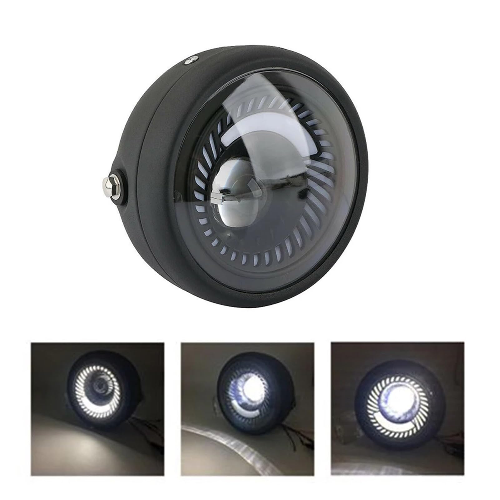 Faro de protección LED Negro de 6,5 Pulgadas for Motocicleta Haz Alto y bajo con Soporte