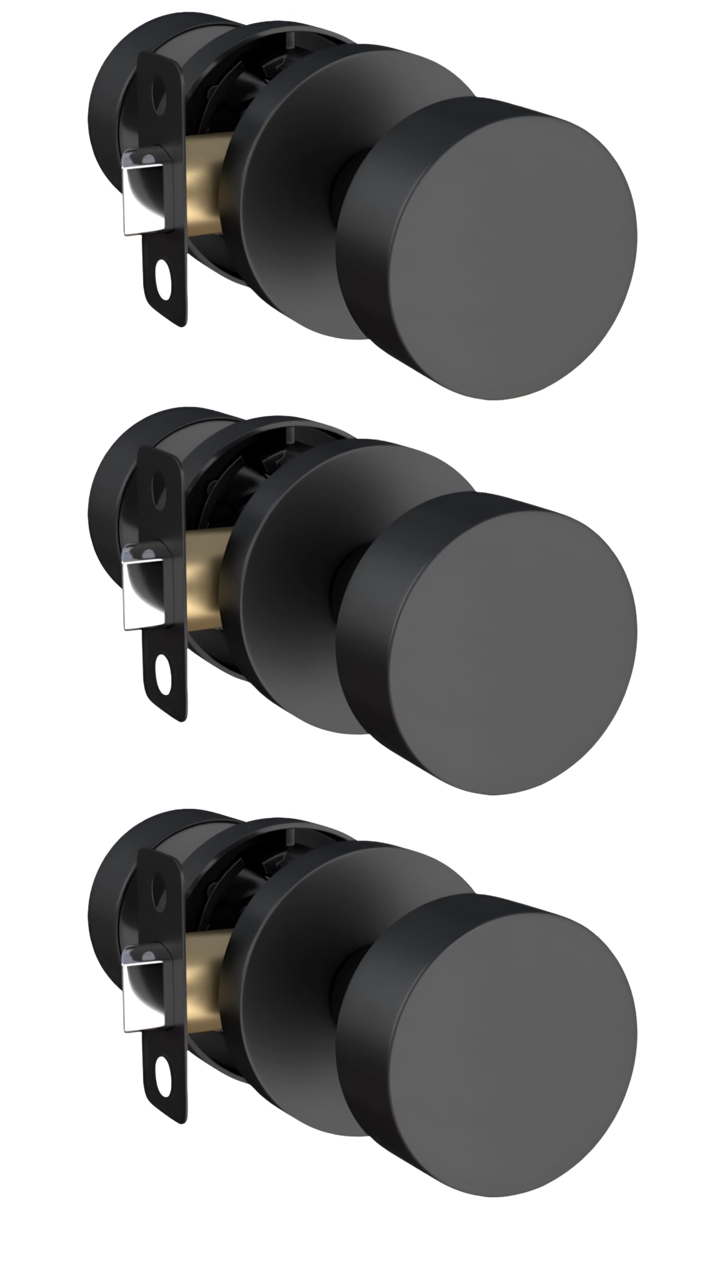 Matte Black Dummy Door Knobs - 2 Pack -25