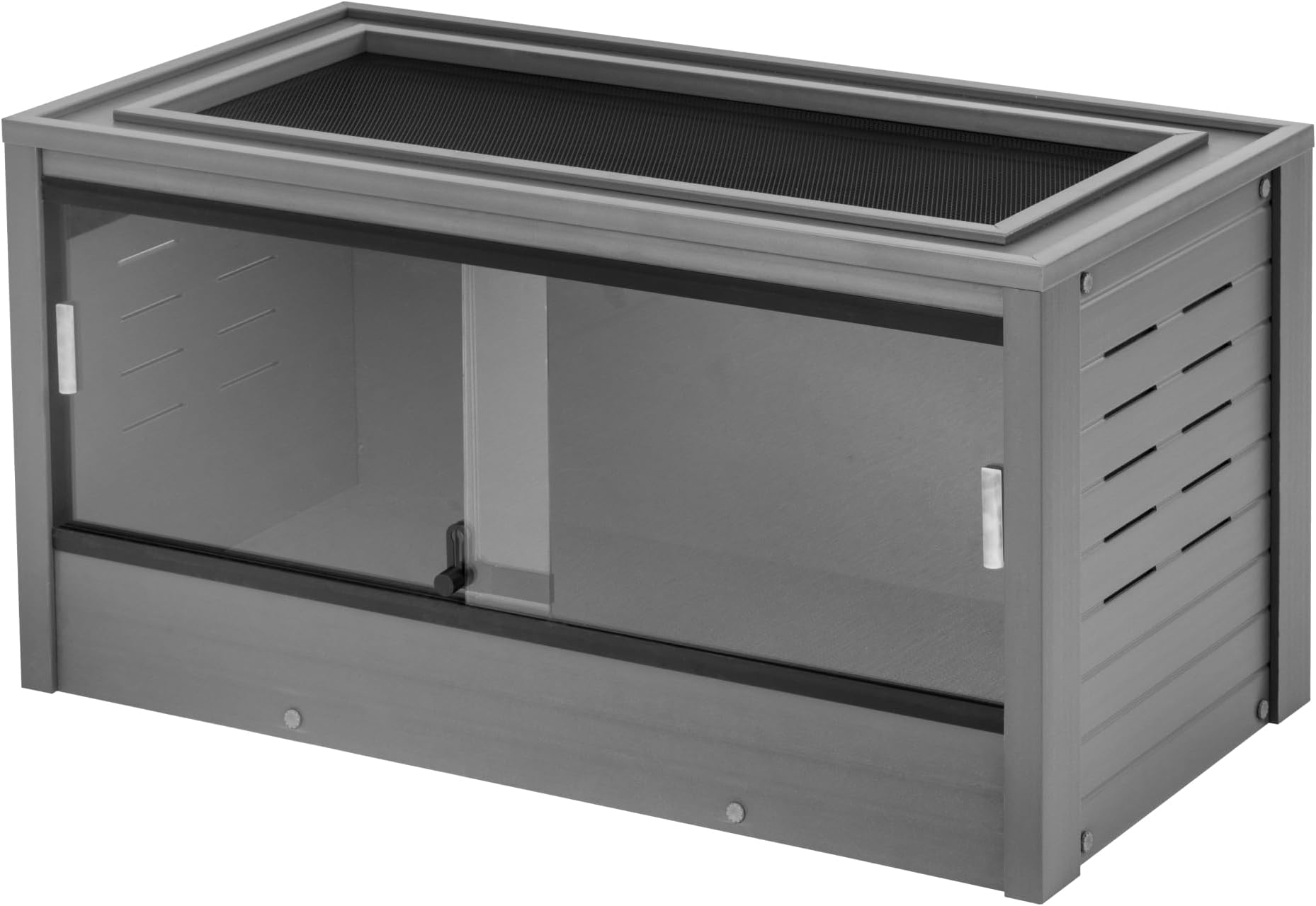New Age Pet ECOFLEX 36" Wide Medium Reptile Habitat, Mojave Lounge for Snakes, Tortoises & Lizards in Maple, Black & Grey, Easy Assembly, Sliding Glass Doors & Mesh Top