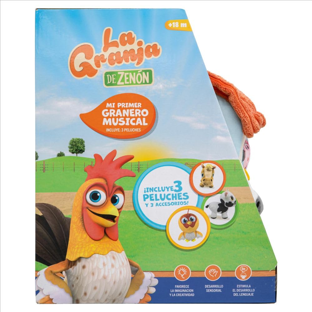 BANDAI La Granja De Zenón Primera Musicale, divertente ed educativa, fattoria interattiva, multicolore, AR85000
