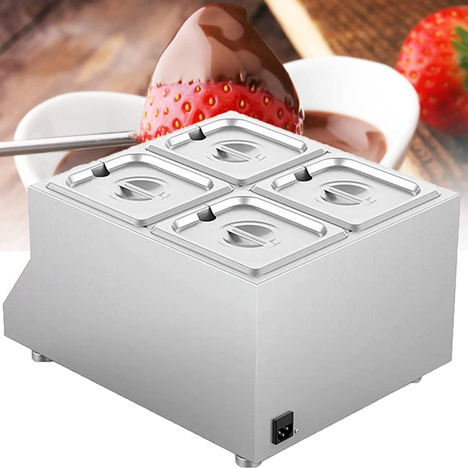 AYCDL Electric Chocolate Heater Melter Commercial Chocolate Melting Pot Machine 12KG for Chocolate Cheese,2Grid,4grid,4grid
