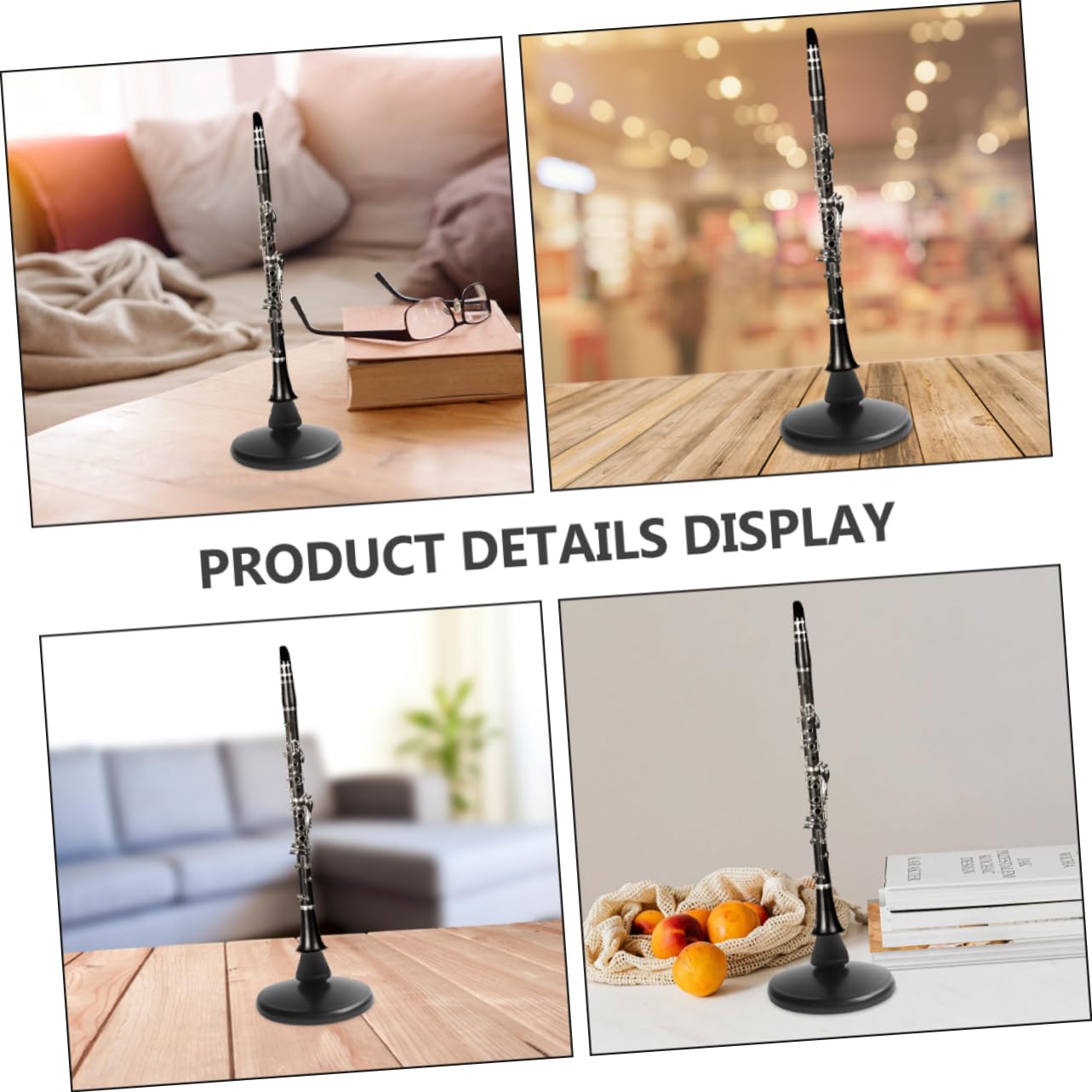 Supporto Per Flauto e Clarinetto in Ferro Robusto, Porta Flauto Stabile Bordi Arrotondati, Espositore Portatile Per Musicisti e Negozi Di Strumenti Musicali