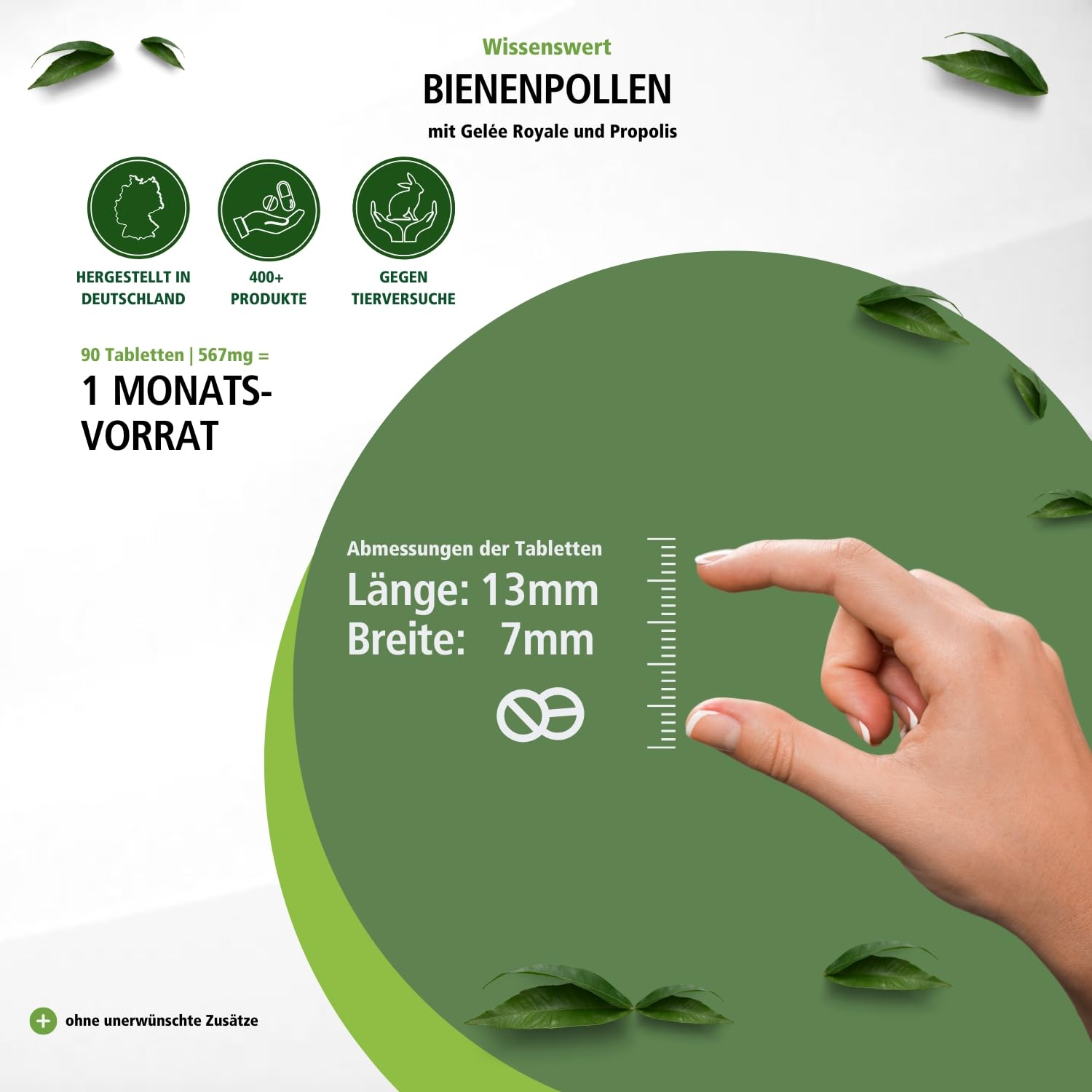 fairvital Bienenpollen mit Gelée Royale und Propolis, 90 Tabletten, HOCHDOSIERT