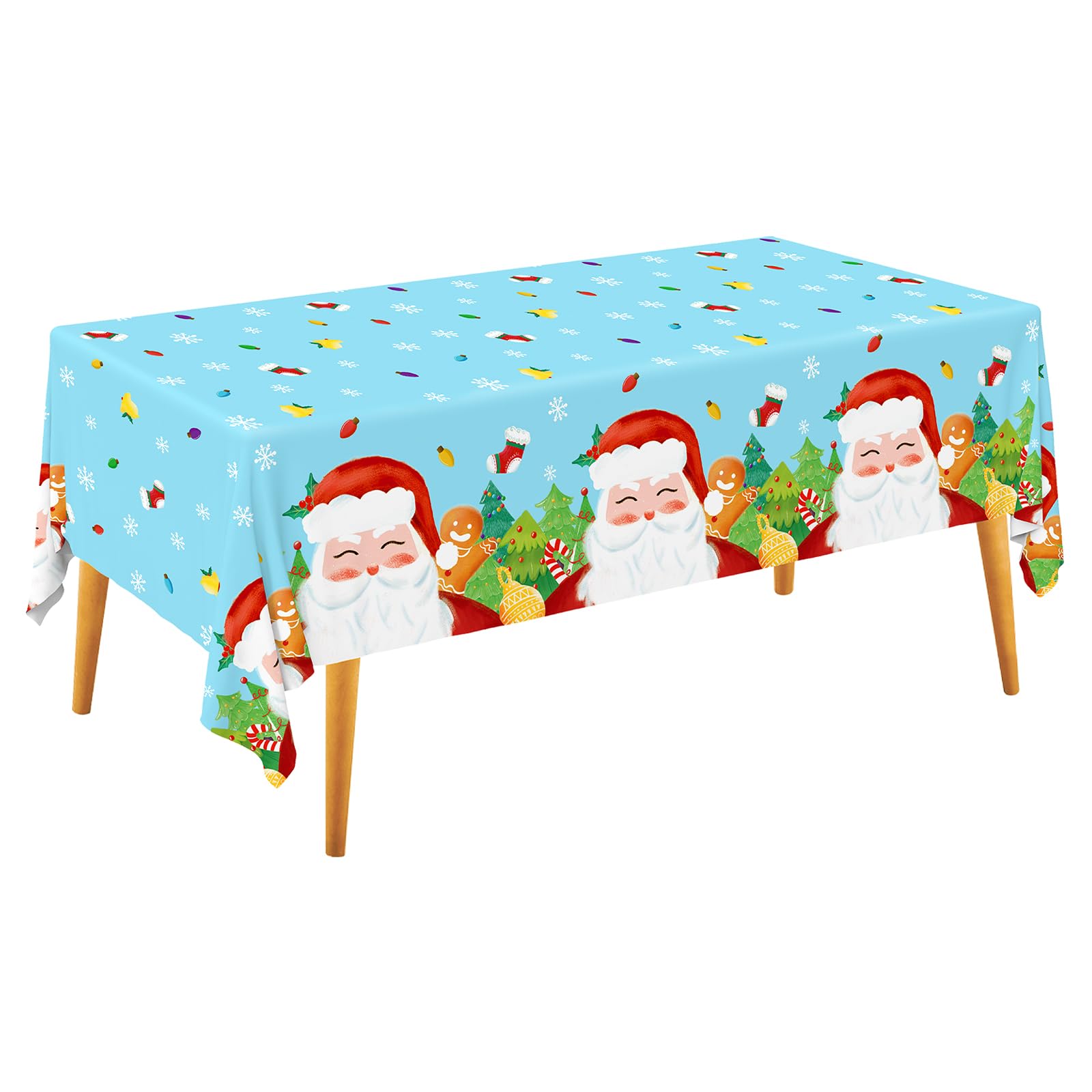 2-Pack 54x108" Santa-Themed Disposable Tablecloths - for Merry Christmas Party Decorations &amp; Supplies