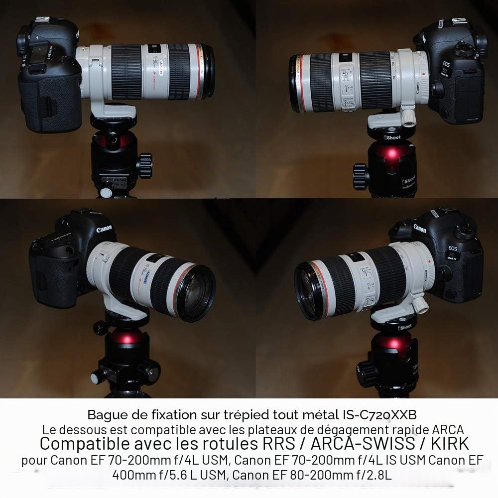 Objectif Collier Trépied Bague de Montage pour Canon EF 70-200mm f/4L USM et Canon EF 70-200mm f/4L is USM et Canon EF 400mm f/5.6 L USM et Canon EF 80-200mm f/2.8L avec Plaque à Dégagement Rapide