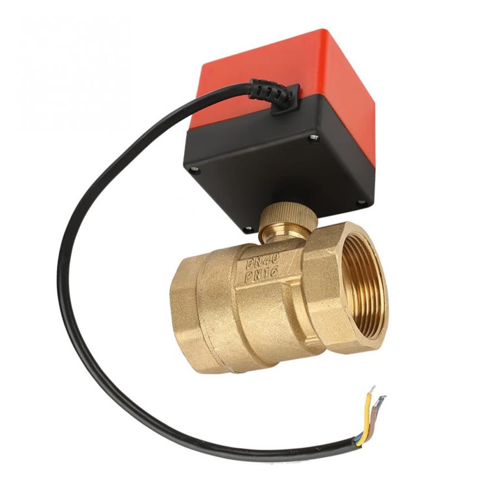Genérico yaoqijie DC 24V DN40 Válvula de Bola de latón Válvula eléctrica 2 vías de válvula eléctrica de la válvula de Bolas motorizada de latón G1-1/2 Lasting