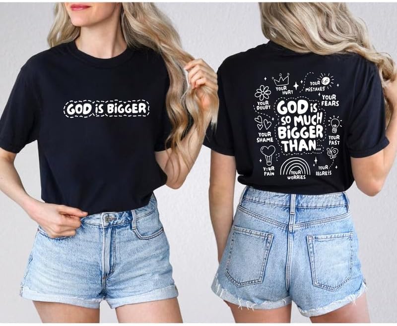 Christian Tshirts for Women Faith T Shirts Jesus God Shirts Religious Gifts Tee Funny Inspirational Graphic Tees Tops - Image 4