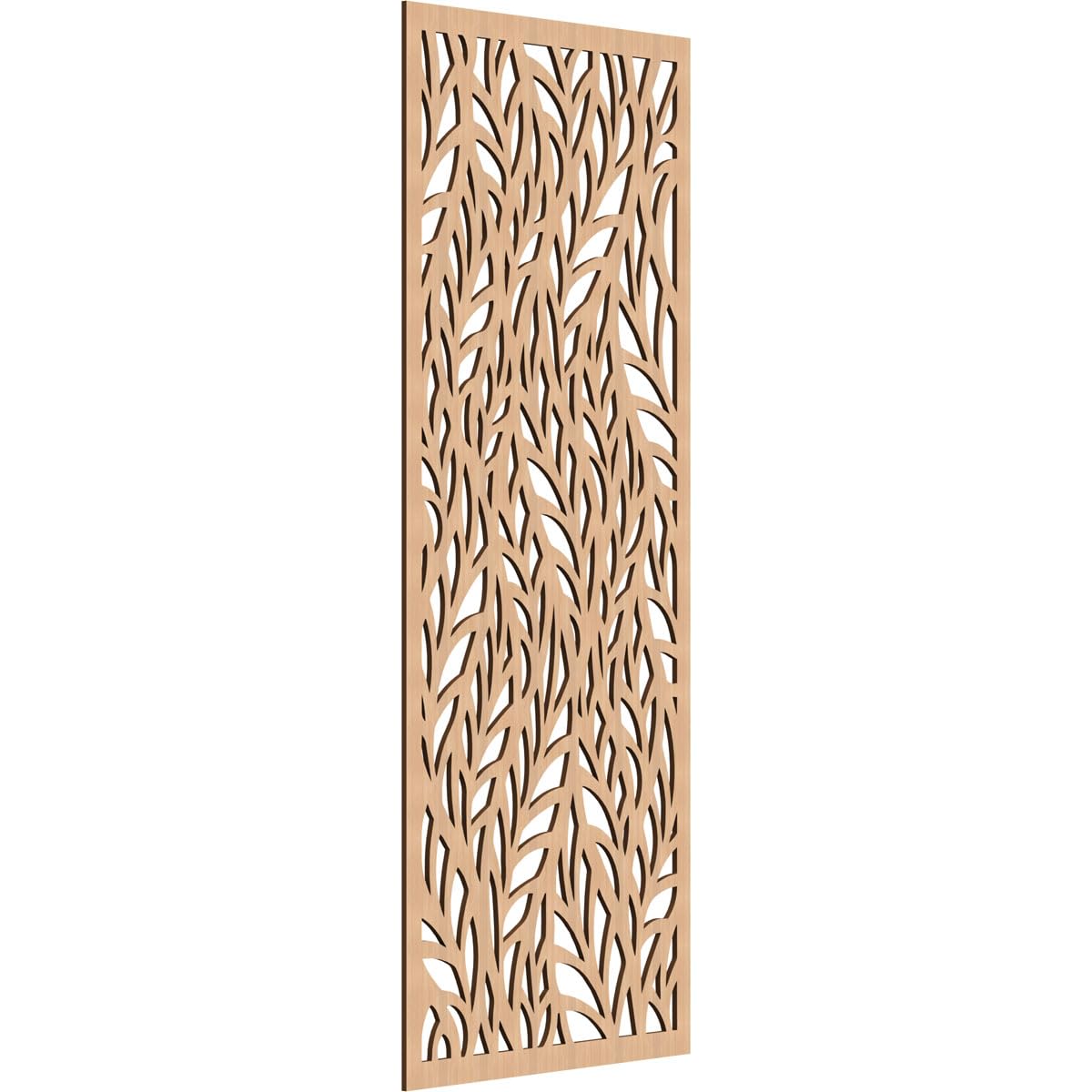 23 3/8"W x 59 3/8"H x 1/4"T Ortonville Decorative Fretwork Wood Wall Panels, Hickory