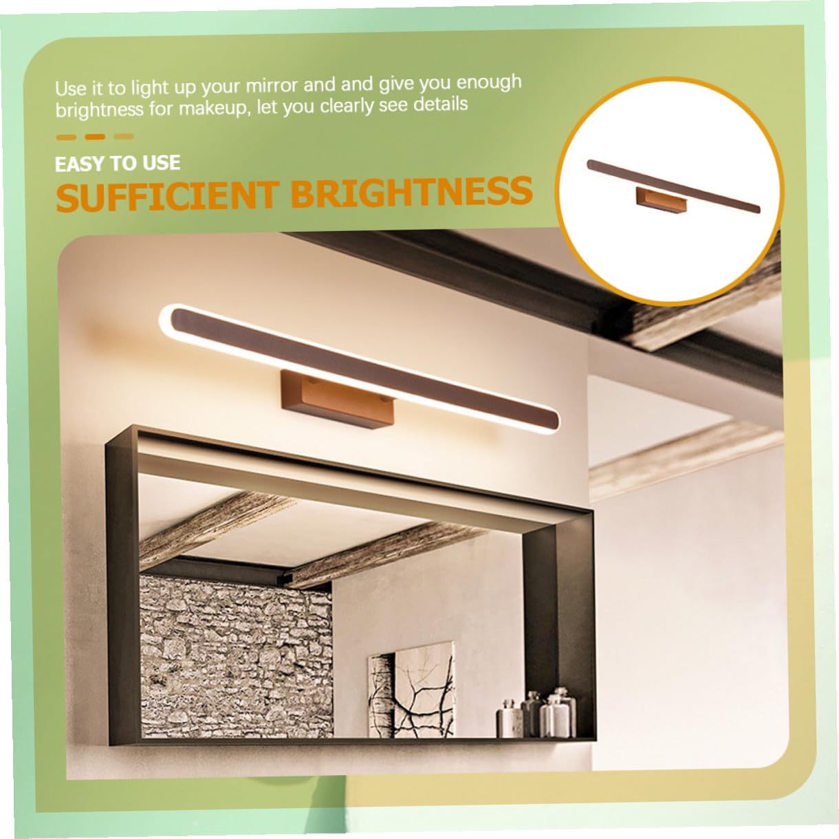 Lampada LED da Bagno in Alluminio Luce Uniforme Dimmerabile per Specchio, per Camera da Letto e Bagno, Design Moderno e Funzionale