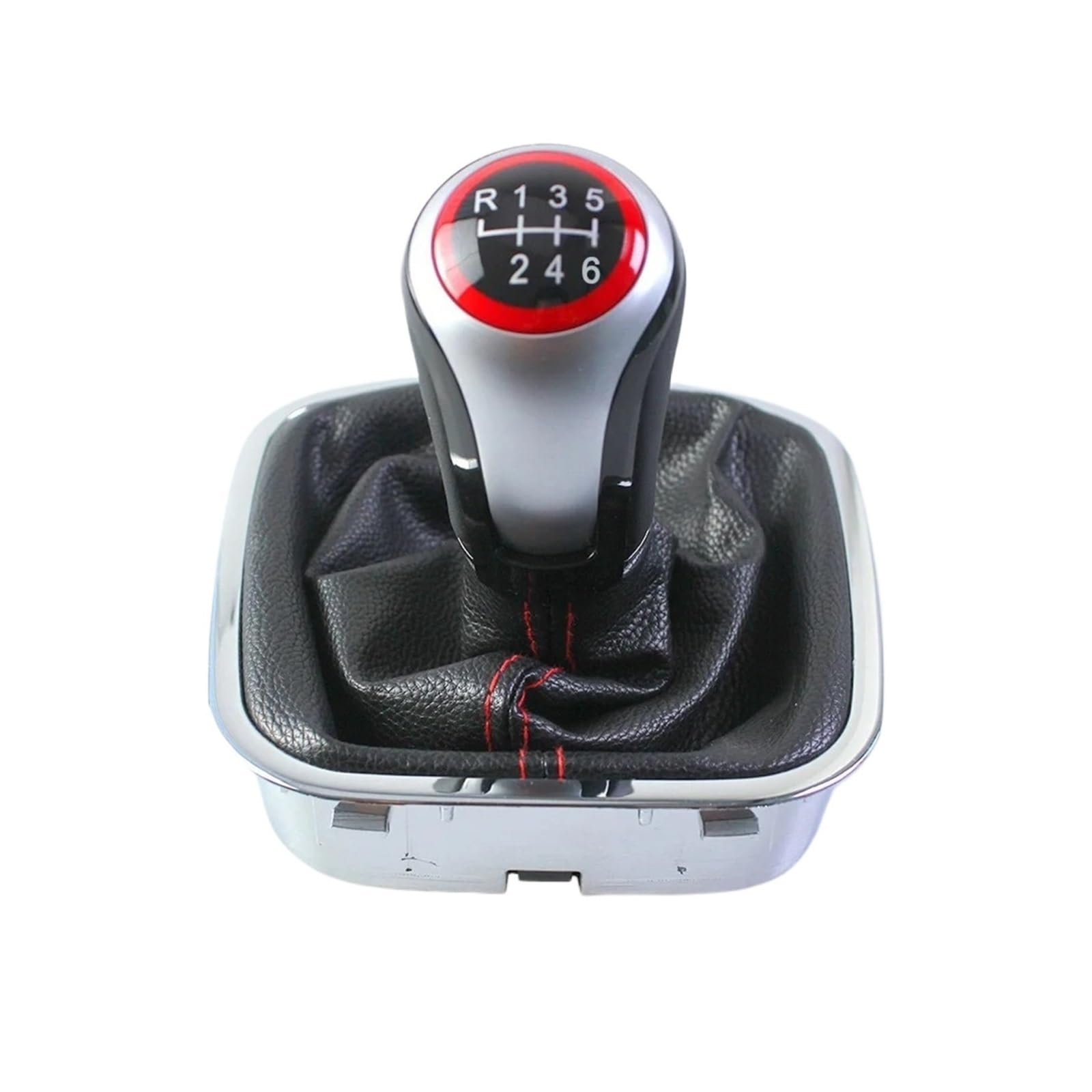 Qmtvfsrh 6 Speed Car Gear Shift Knob For Vw For Polo For 6R For 6C For Hatchback For Sedan 5/ Gear Shift Knob Pu Leather Boot Cover(6 Speed)