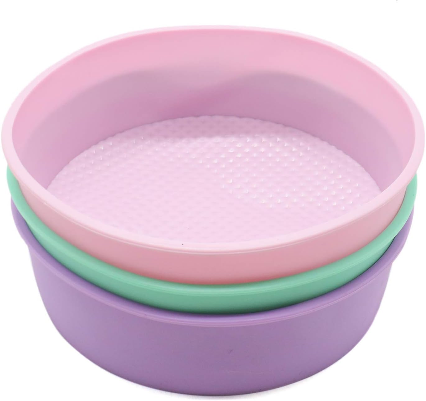 JETEHO 8-Inch Silicone Round Cake Pan Baking Mold,BPA Free, Non-Stick Silicone,Pack of 2