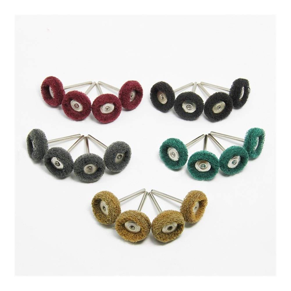 Cabezal de pulido y esmerilado Nylon Muela de pulido rueda 3.2mm Manija de metal pulido Agente for la rotación de la herramienta conjunto de accesorios (Color : 4pcs per grit)