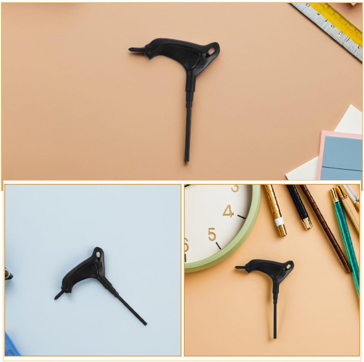 PRETYZOOM 5pcs T-Shaped Skateboard Wrench Tool 4mm Flathead PVC Handle for Inline Skate Wheels and Skate Screws, Universal T-Handle Designed for Effortless Skating Repair and Maintenance