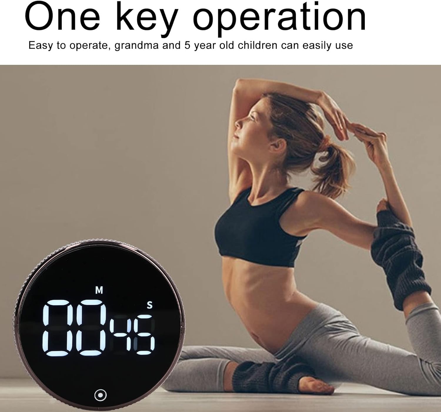 Topyond Digital Kitchen Timer in use, showing one-key operation
