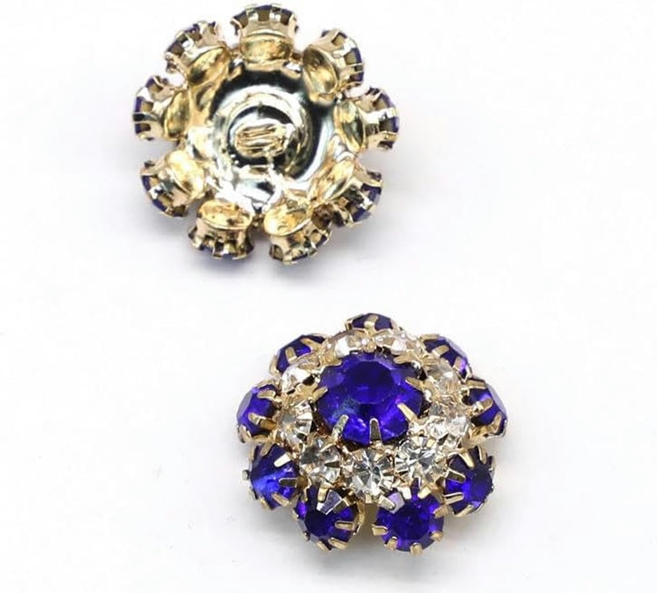 20MM 20PCS Botón de vástago de metal Botones de diamantes de imitación de girasol para coser Botón de vástago de diamantes de imitación Botones de diamantes de imitación de perlas para ropa abrigo-Ne