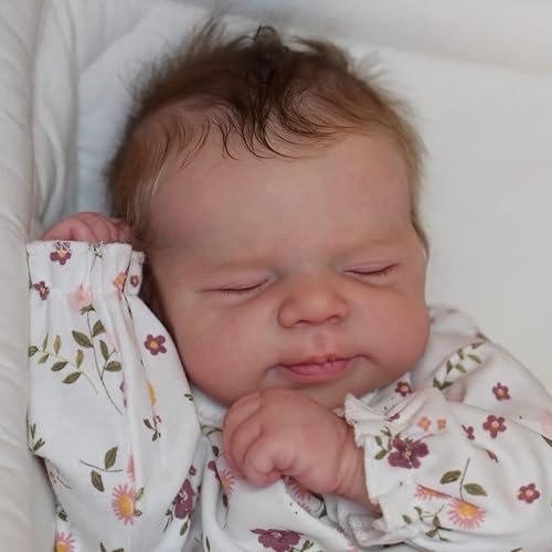 Pinky Reborn Muñecas realistas de bebé Reborn de 18 pulgadas, hechas a mano, realistas, de vinilo de silicona suave, con extremidades de tela