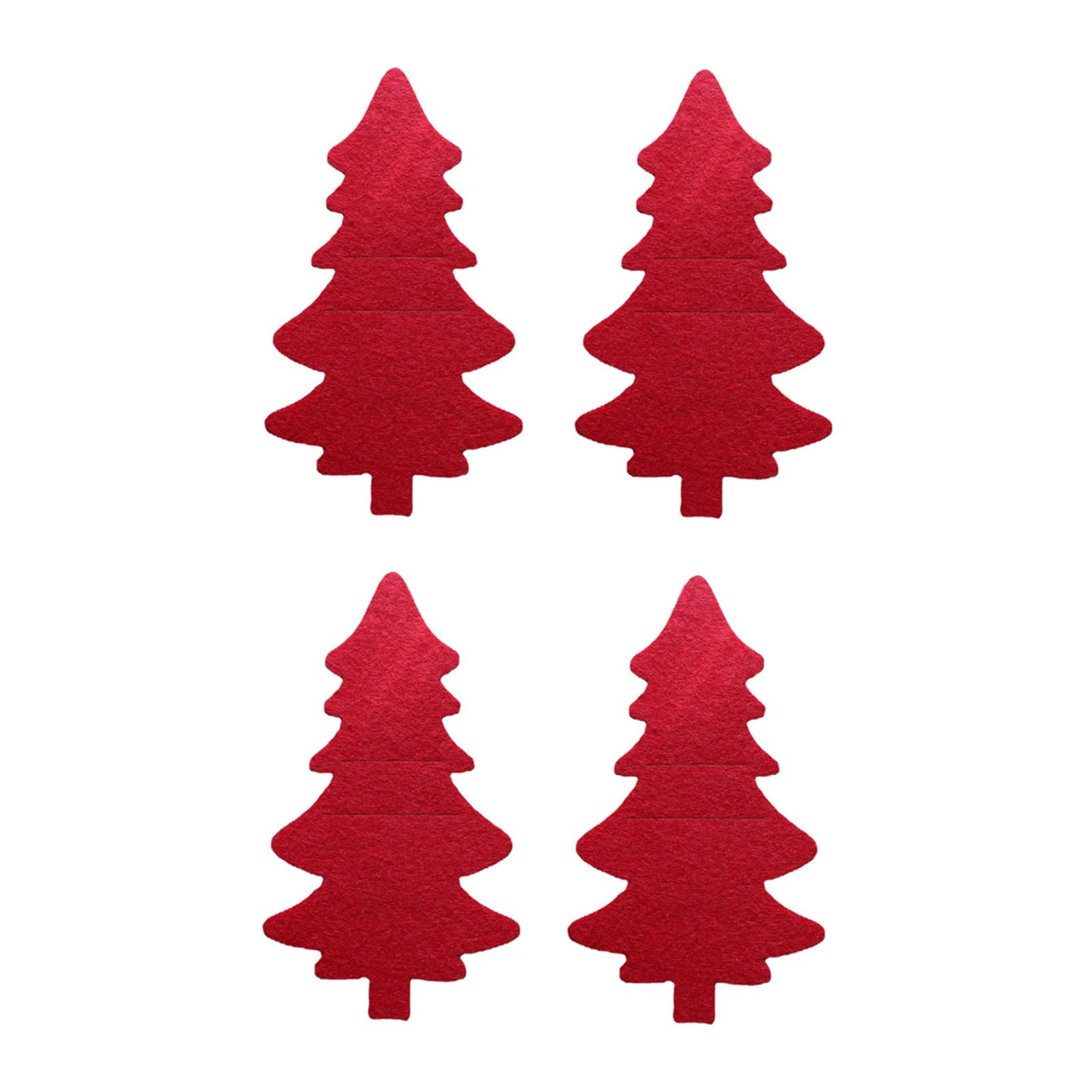 Tsophreniq 4pcs Cutlery Bag Pocket Christmas Tree Snowflake Fork Knives Spoon Holders for Kitchen Tableware Organizer Home Decor Christmas Cutlery Holder for Party