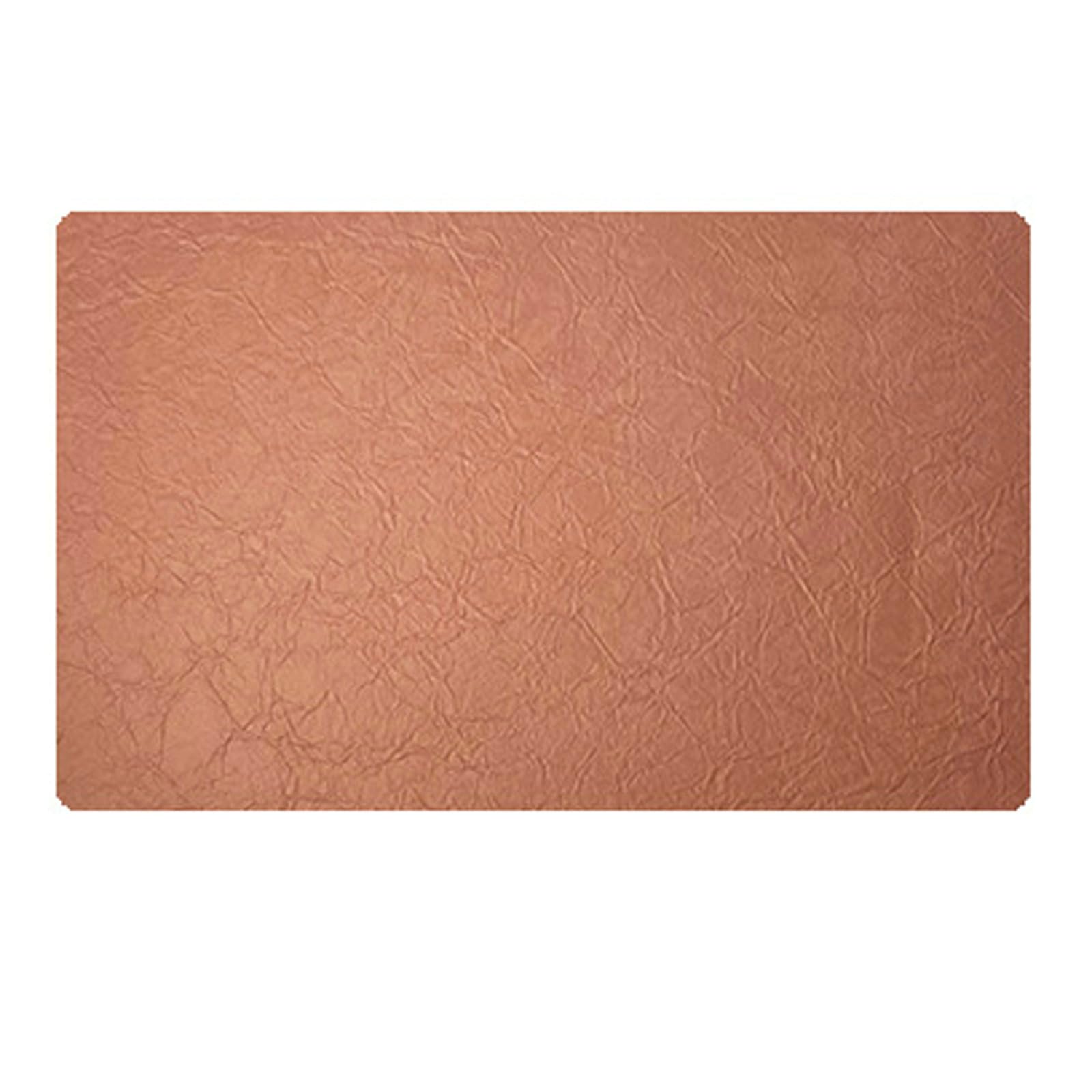Daesar Tovaglietta Americana Lavabile Pelle, Set di 8 Tovagliette Cucina Lavabili Rettangolare Tinta Unita Texture In Pelle di Mucca Antiscivolo, Arancione Rosa, 43x30CM