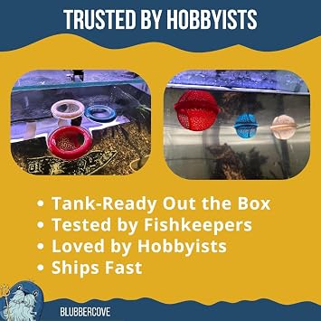 BlubberCove Floating Aquarium Hide - Safe Cave Ornament Decoration for Betta, Cory, Fish and Shrimp. Unique Floating Tunnel Decor for Fish Tanks Accessory Accessories Encourages Breeding (Black)