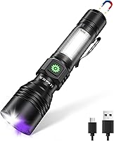 Vista 1 de DARKDAWN 3 in1 Super Bright Flashlight & UV Flashlight 395nm, High Lumens USB Rechargeable LED Flashlights,Handheld Portable Flash Lights for