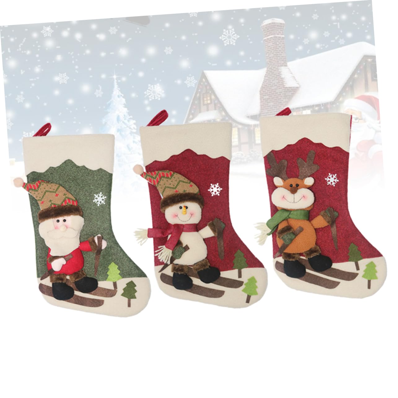 3stücke Weihnachtsstrümpfe Mit Weihnachtsgeschenktüten Weihnachtsgeschenksäckchen Süßigkeitenstrümpfen Weihnachtsgeschenkschuhen Zum Befüllen Mit Geschenken Und Süßigkeiten