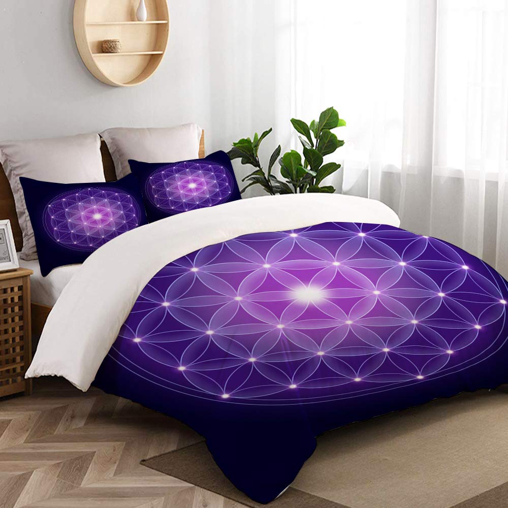 Housse de couette spirituelle Fleur de Vie pour des nuits harmonieuses et sereines