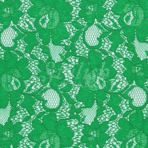 Chic Pattern Cotton Lace Fabric by The Yard (LACE-Green Kelly)