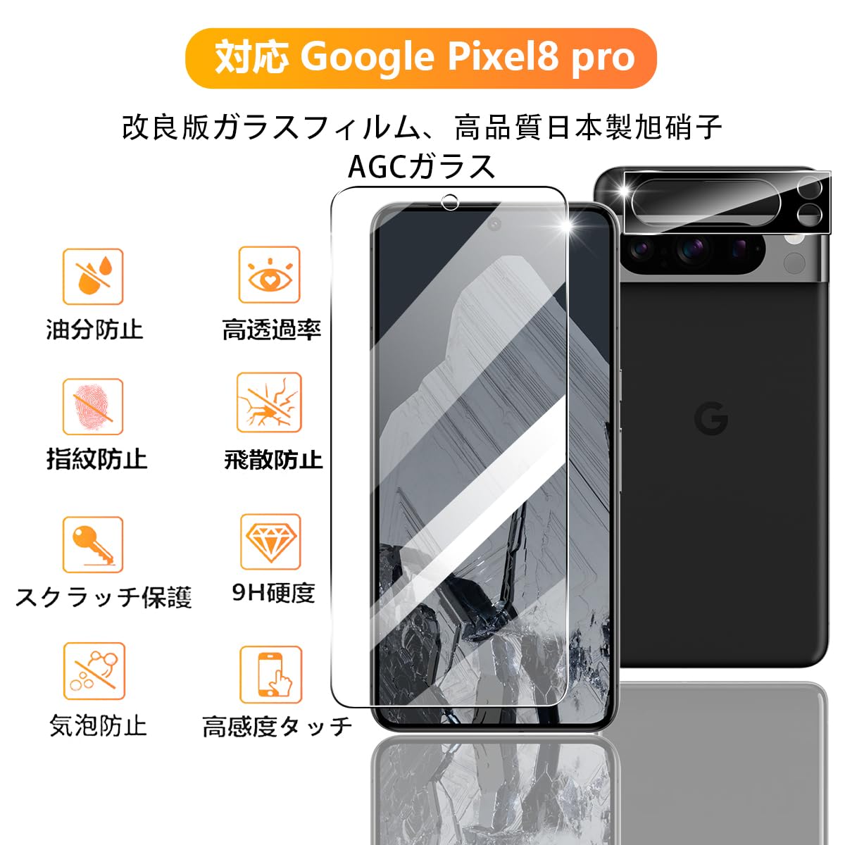 Amazon.co.jp: 【2+2枚セット 指紋認証対応】 用 Google Pixel 8 Pro
