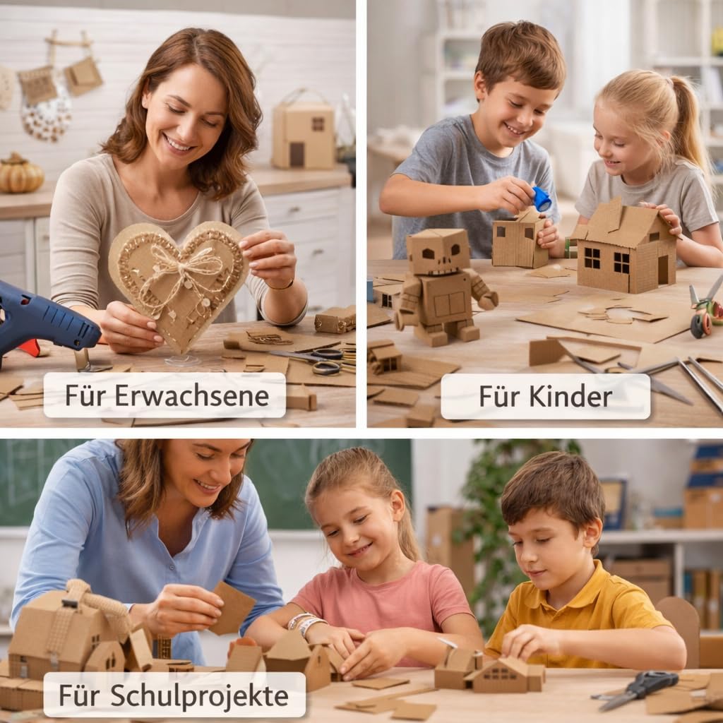 karton-billiger | Wellpappe Zuschnitte A3 & A4 - Bastelkarton 1-wellig aus Kraftpapier zum Basteln Malen Kleben - Plano Wellpappzuschnitt, ab 20 Stück (100, A3)