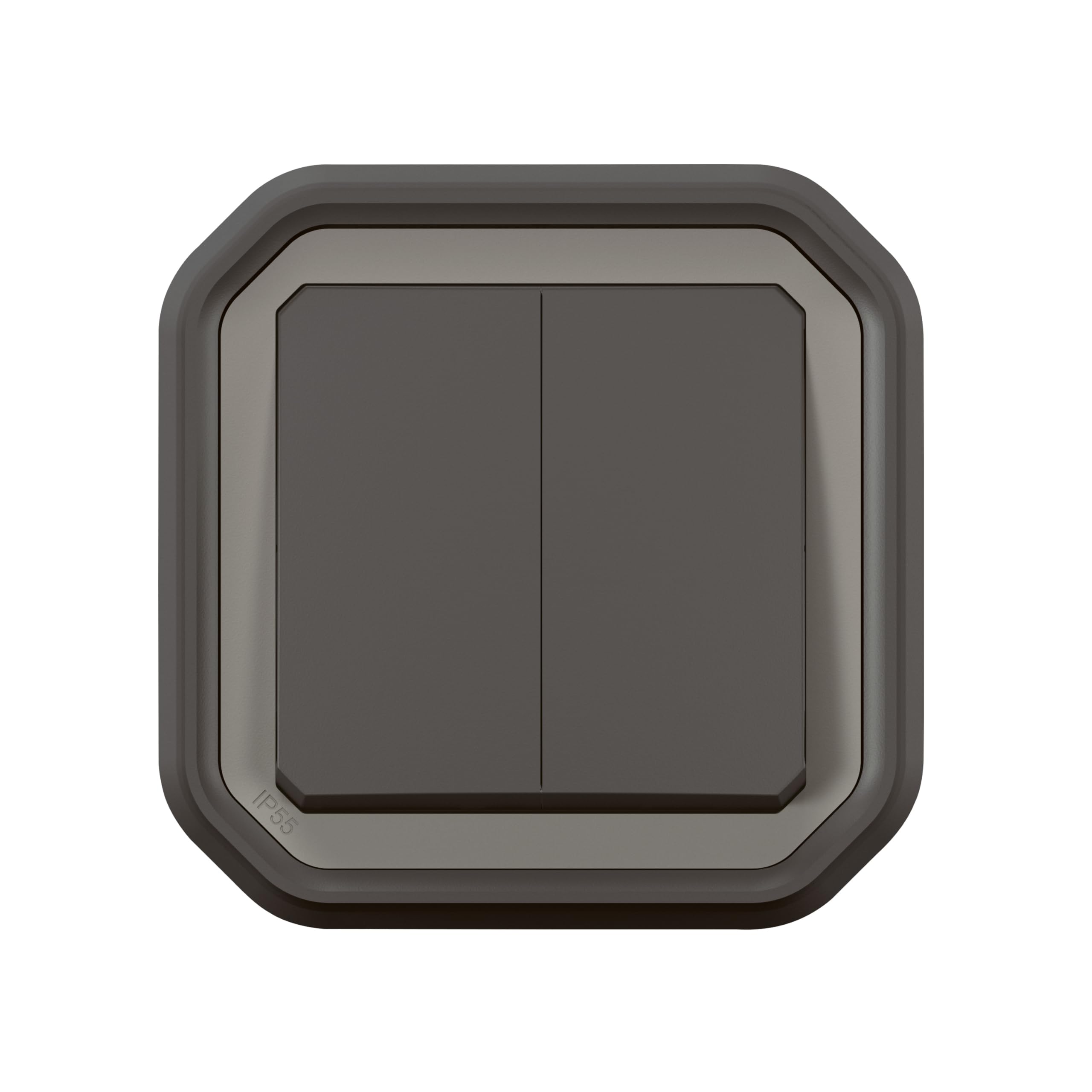 LEGRAND | Plexo Double Interrupteur Ou Va-Et-Vient Ou Poussoir, Étanche Et Robuste IP55 IK08, Connexion Rapide Sans Outil, Finition Anthracite