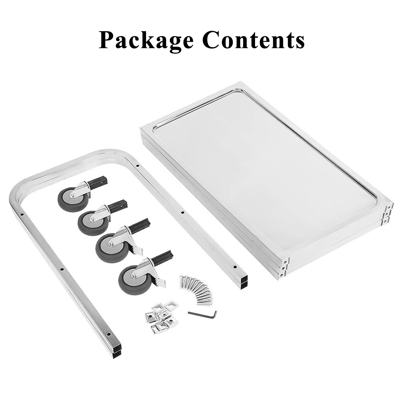 Carrello da cucina in acciaio inox con ruote bloccabili e contenitore per catering, 3 ripiani, per hotel e ristoranti (85 x 45 x 90 cm)