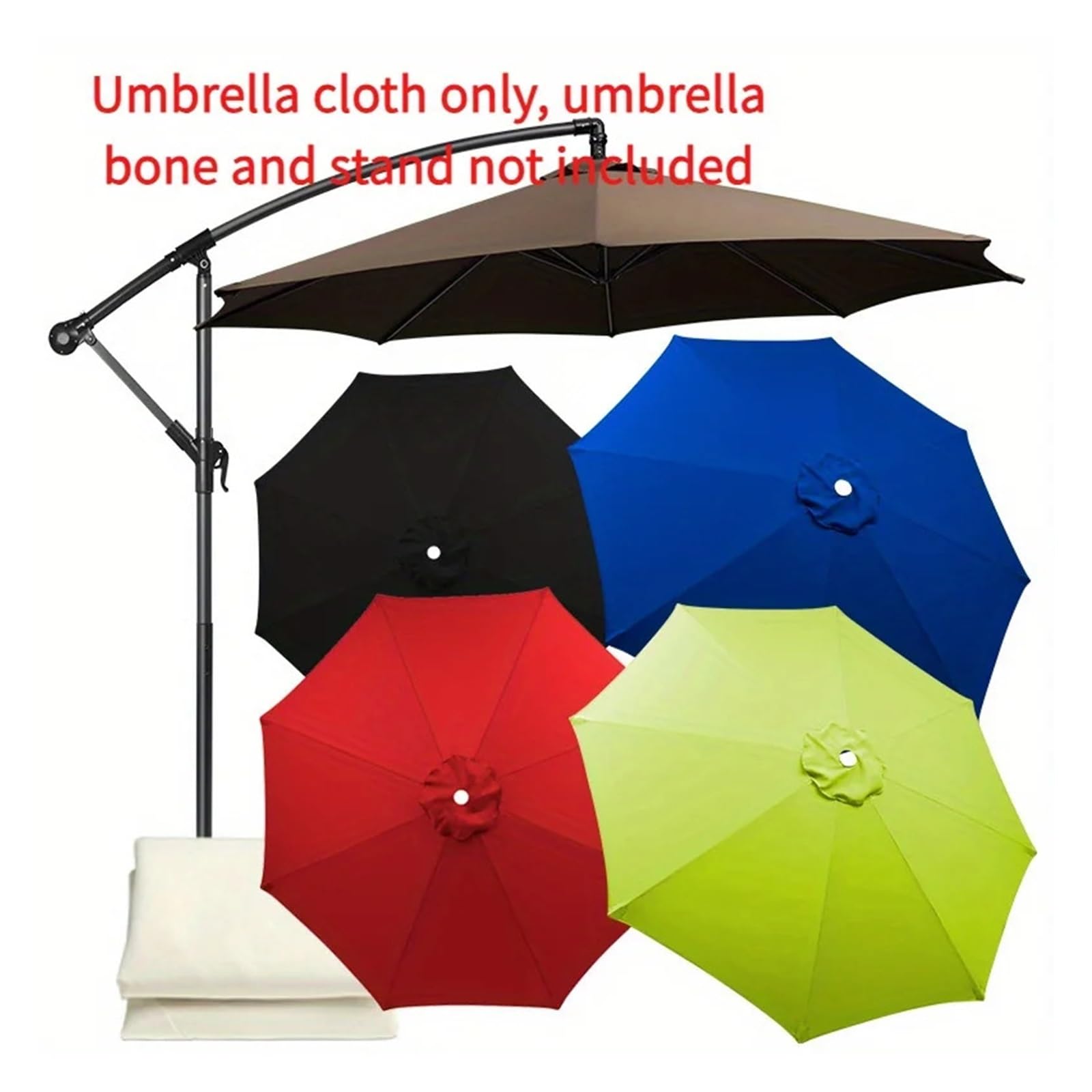 1 szt. Materiał na parasol zewnętrzny Wymienna tkanina (wspornik żeberkowy nie wchodzi w skład zestawu) Tkanina ogrodowy(Black,2M 6 Ribs)