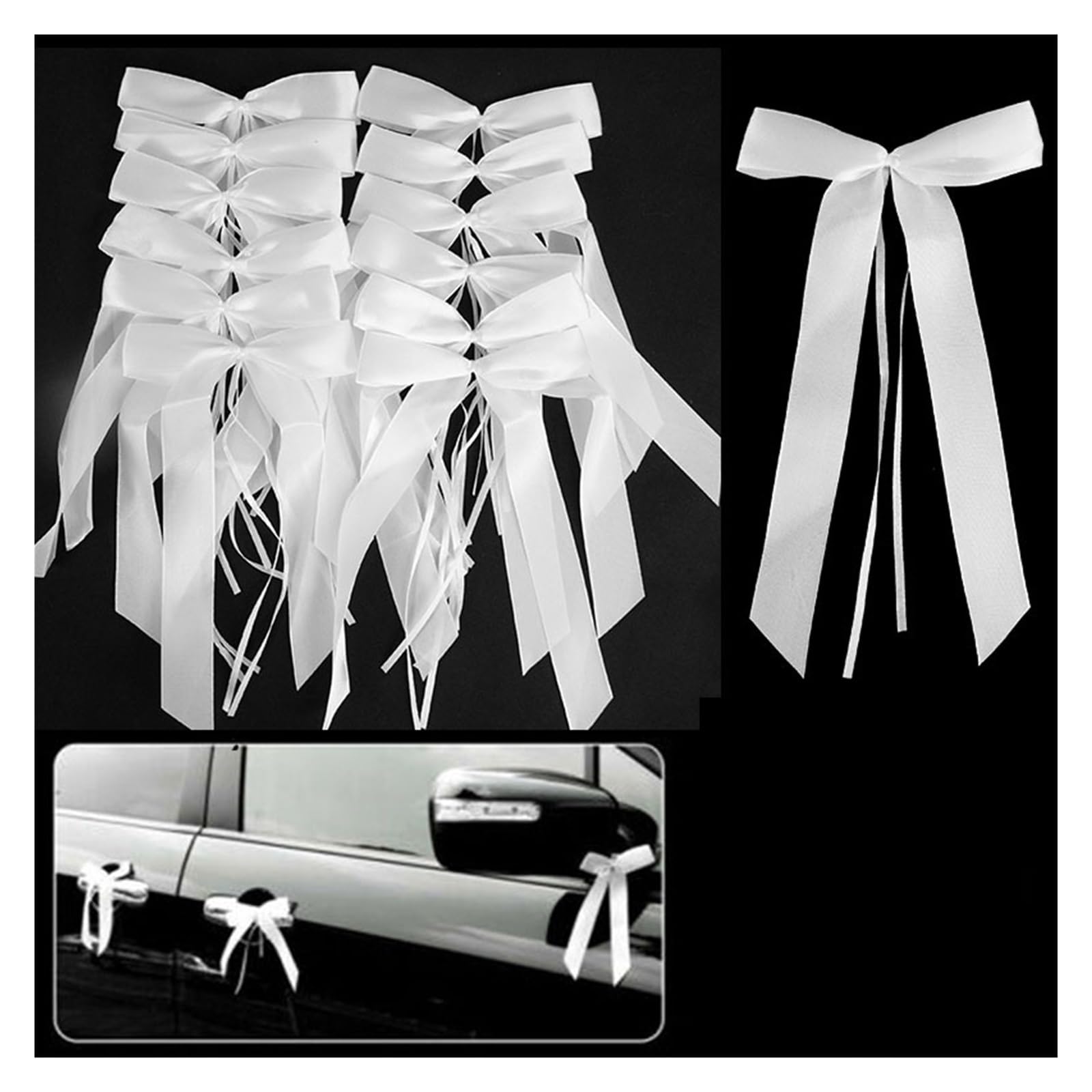 100 Pezzi Bianchi Fiocchi di Nastro for Auto da Matrimonio Confezione Regalo Artigianale Forniture for Feste Compleanno sedie for banchi Decorazione Fai Te per Casa(Beige)