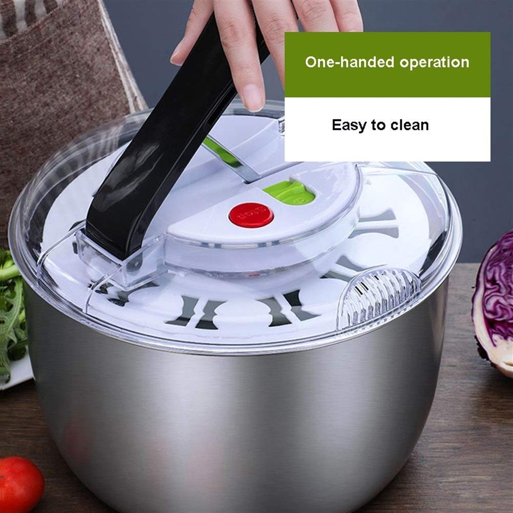 NOVSKI Centrifuga per Insalata, Centrifuga per Lattuga, Shaker per Condimenti per Insalata, Essiccatore Manuale per Frutta E Verdura, Cestini per Disidratatore da Cucina