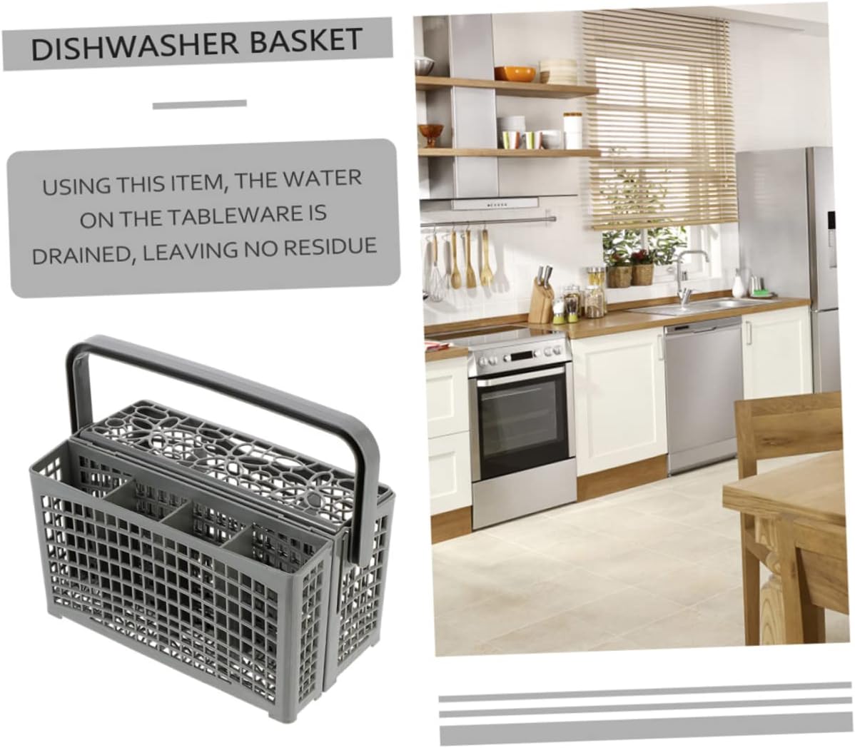 KICHOUSE Dishwasher Silverware Storage Utensil Holder Chopstick Rack Sturdy Plastic Basket Easy to Carry