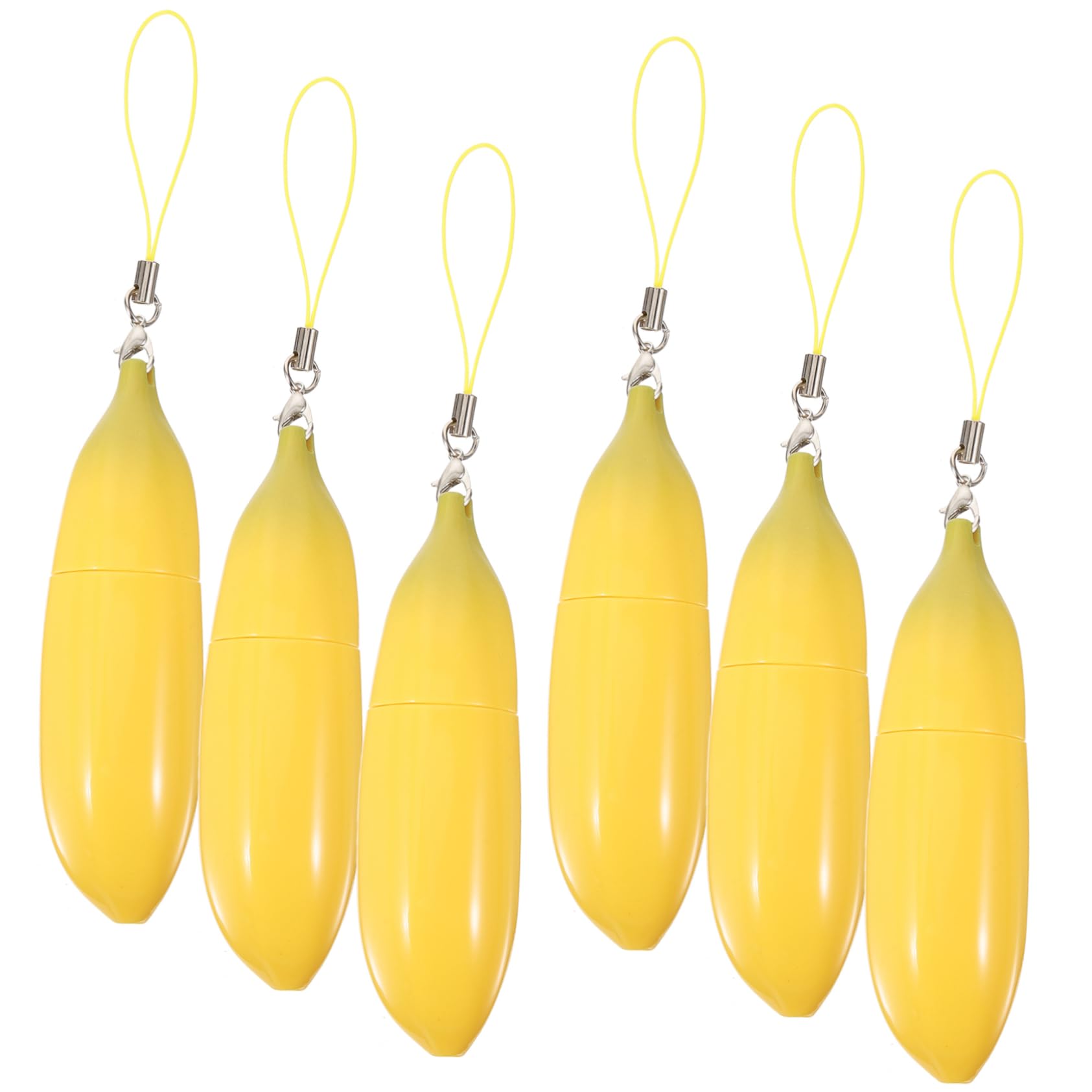 Tubo De Brillo Labial Vacío De Forma De Banana Para Diy Y Contenedor Rellenable Para Cosméticos 6 Piezas X 5