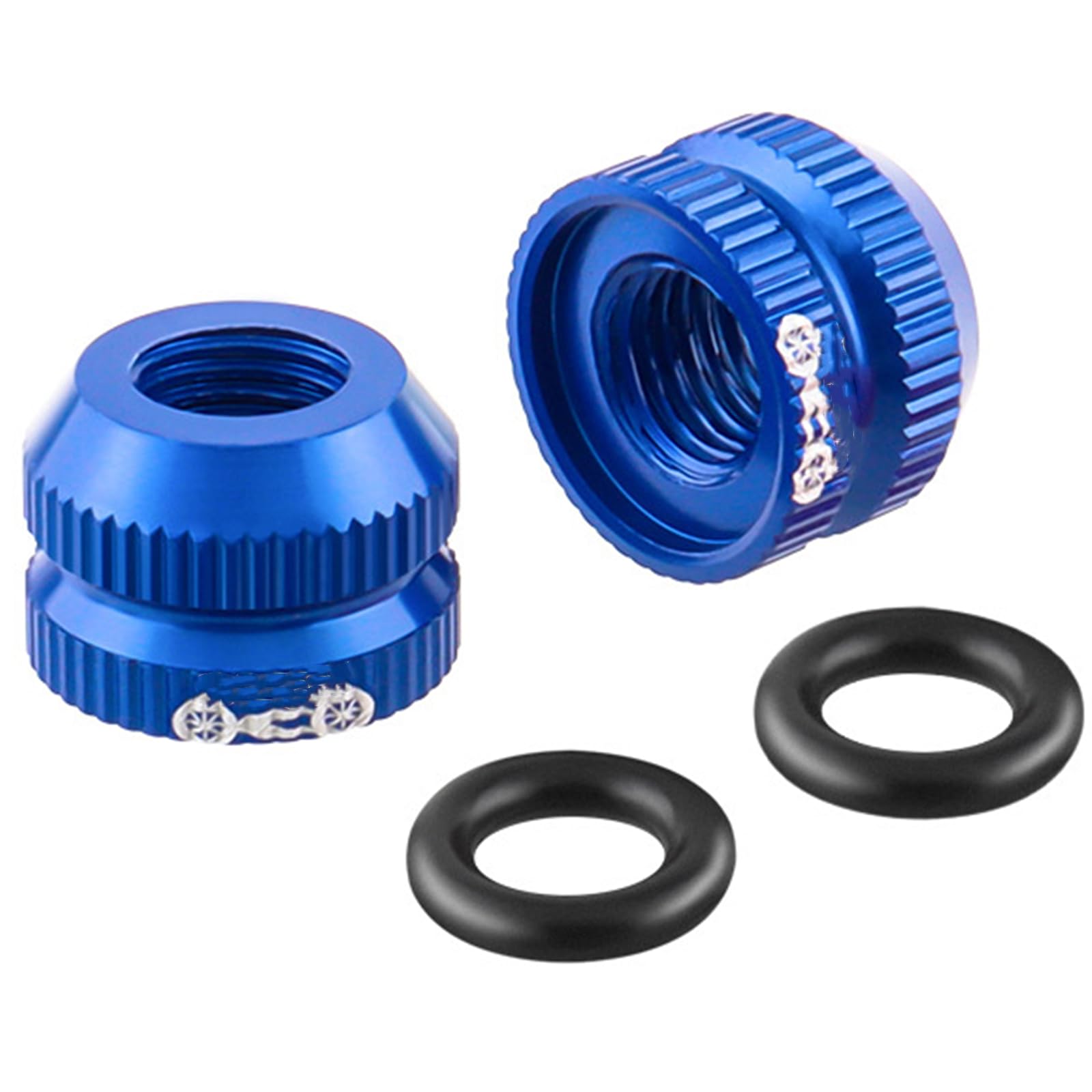 2 Packs Bike Vacuum Tire Presta Valve Nut with Sealed O Rings Cycling Parts for Mountain Road Bike