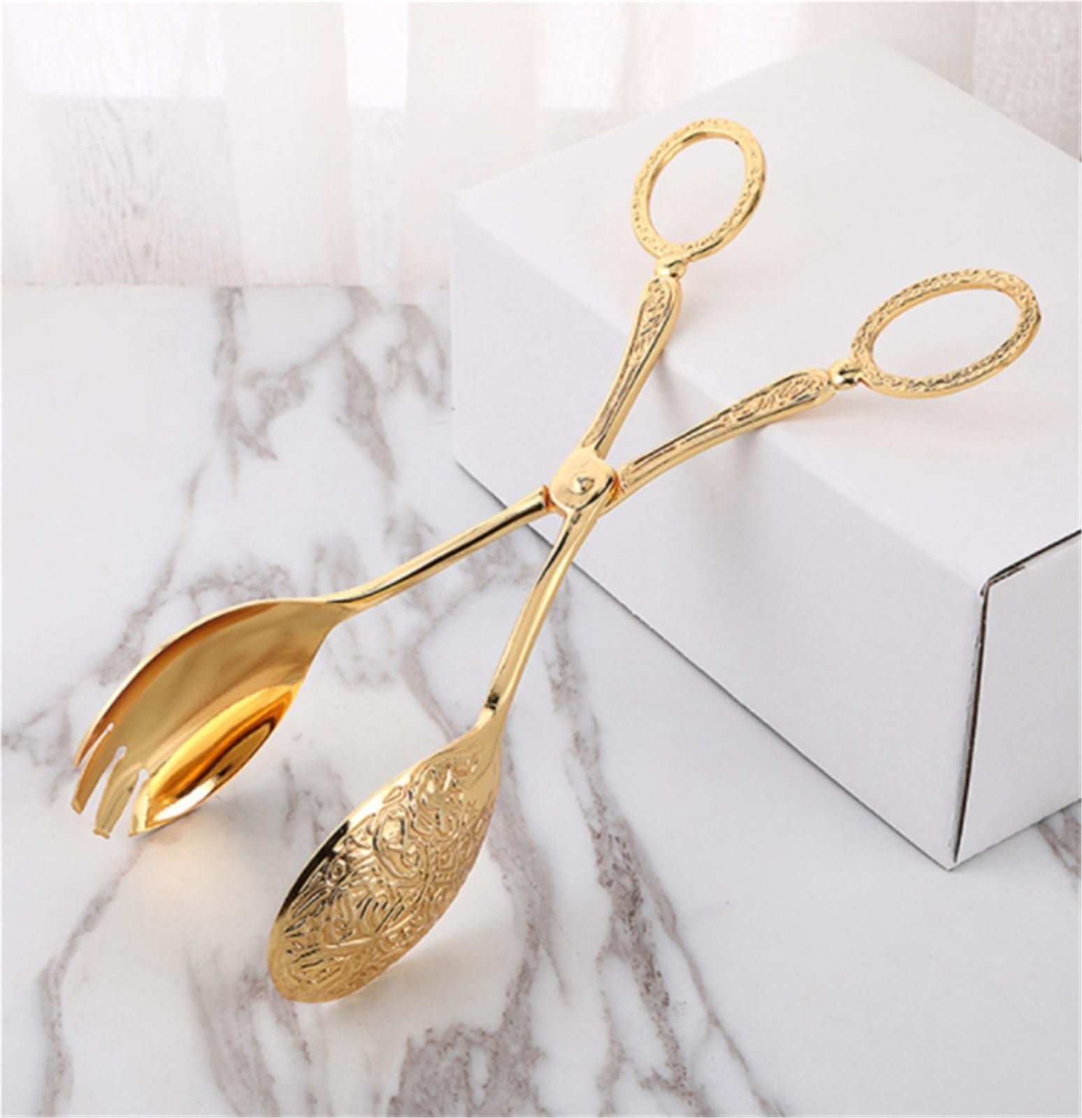 Szczypce Grilla Szczypce Do Grilla Typu Nożycowego Sałatek Odpowiednie Gotowania Na Przyjęciach W Formie Bufetu Kuchenne(Gold)