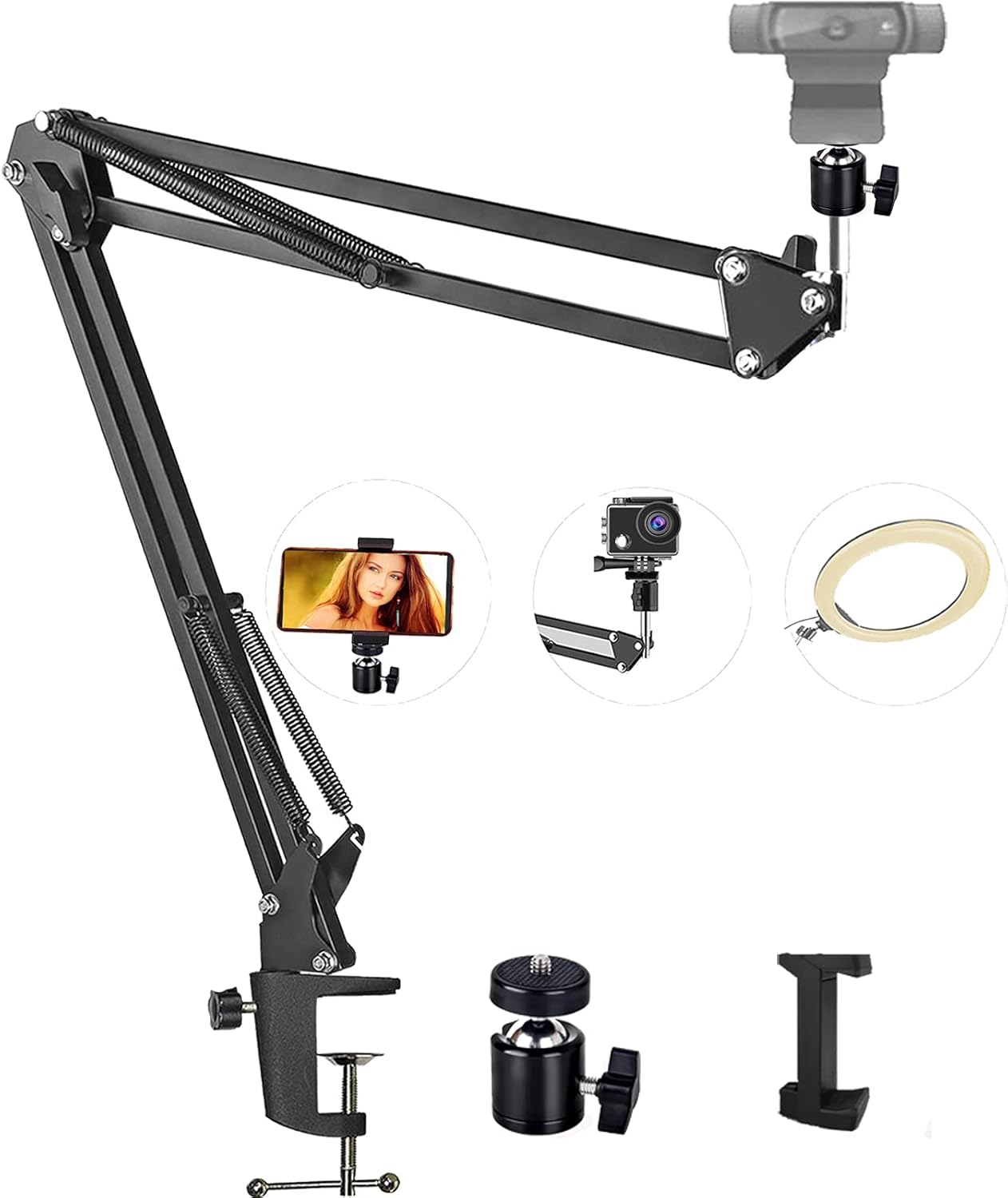 Buy Desktop cam Boom Arm Stand, Anhendeler Overhead Tripod Mount for