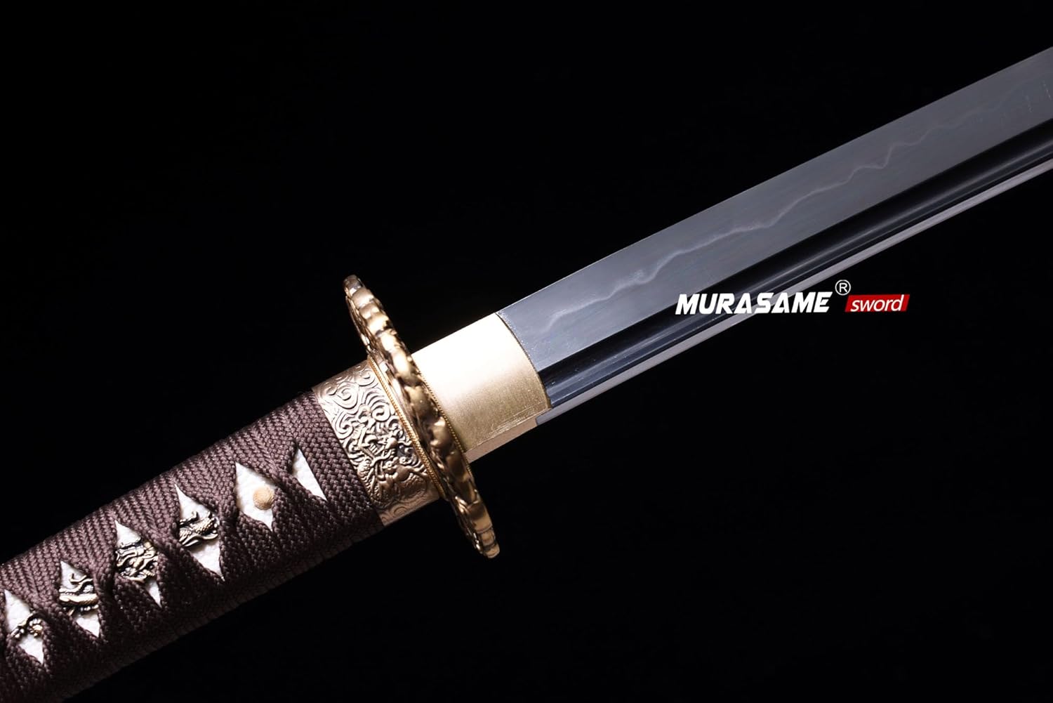 MURASAME Wakizashi Sword T10 Steel Clay Tempered Real Hamon Unkubi-Zukuri Blade Razor Sharp