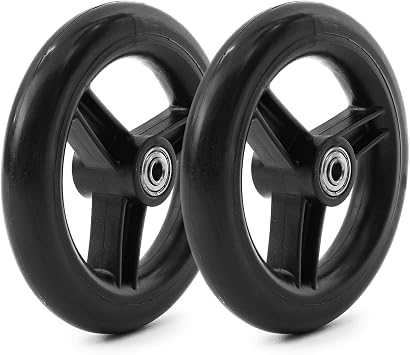 Rollator Walker Pair Of 6-Inch Replacement Wheels, All Pedestrian Ground Wheels, Wear-Resistant Pu Tires, Rollator Walker Replacement Parts. 1ea Black